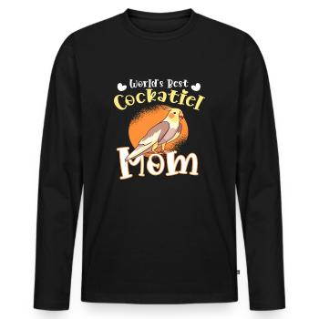 Le meilleur amoureux des oiseaux Cockatiel Mom au monde - T-shirt manches longues Premium bio Homme - noir - Devant - Nico (187cm)