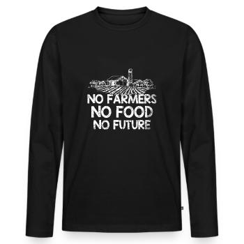 No Farmers No Food No Future Farmer - Men's Premium Organic Long Sleeve Shirt - black - Front - Nico (187cm)