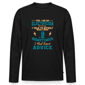 Elektriker Elektriker Elektriker Verkabelung Elektrik - Männer Premium Bio Langarmshirt - Schwarz - Vorne - Nico (187cm)