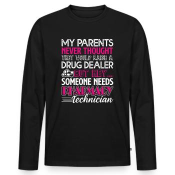 Pharmacy Technician Need Pharmacy Technician - Men's Premium Organic Long Sleeve Shirt - black - Front - Nico (187cm)