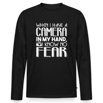 Photographer Photographer I Have A Photographer - Men's Premium Organic Long Sleeve Shirt - black - Front - Nico (187cm)