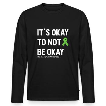 Sensibilisation à la santé mentale pour la dépression - T-shirt manches longues Premium bio Homme - noir - Devant - Nico (187cm)