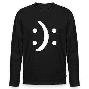 Bipolares Bewusstsein Glückliches trauriges Gesicht Psychische Gesundheit - Männer Premium Bio Langarmshirt - Schwarz - Vorne - Nico (187cm)