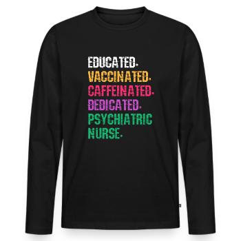 Psych Nurse Psychiatric Nursing Mental Health - Men's Premium Organic Long Sleeve Shirt - black - Front - Nico (187cm)