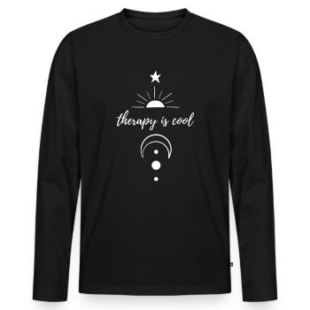 Therapy is cool self awareness mental health - Men's Premium Organic Long Sleeve Shirt - black - Front - Nico (187cm)