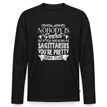 Sagittarius Proud To Be A Sagittarius - Men's Premium Organic Long Sleeve Shirt - black - Front - Nico (187cm)