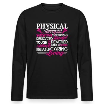 Physical Therapist Physical Therapist Loving - Men's Premium Organic Long Sleeve Shirt - black - Front - Nico (187cm)