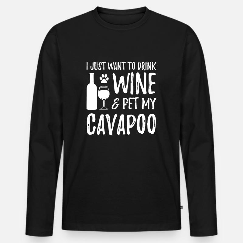 Vin et Cavapoo, pour Cavapoo Dog T-shirt manches longues Premium bio Homme