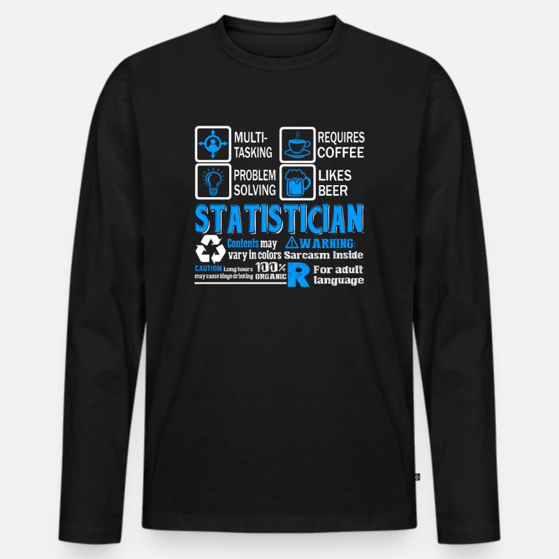 Statistician Statistician Problem Solving - Men's Premium Organic Long Sleeve Shirt - black