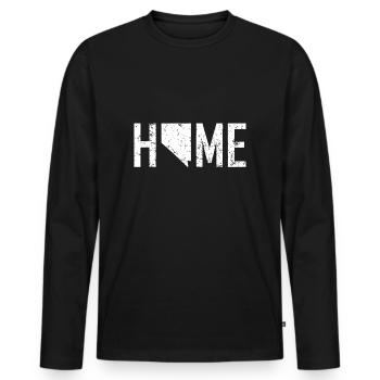 Retro Nevada Las Vegas ist Zuhause - Männer Premium Bio Langarmshirt - Schwarz - Vorne - Nico (187cm)