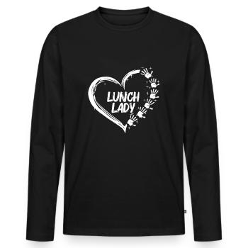 Déjeuner Lady School Cafétéria Vie - T-shirt manches longues Premium bio Homme - noir - Devant - Nico (187cm)