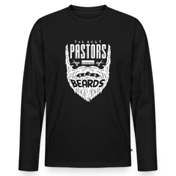 Les meilleurs pasteurs ont une drôle d’appréciation de la barbe - T-shirt manches longues Premium bio Homme - noir - Devant - Nico (187cm)