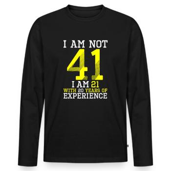41st Birthday Man Woman 41 Year Old Gift - Men's Premium Organic Long Sleeve Shirt - black - Front - Nico (187cm)