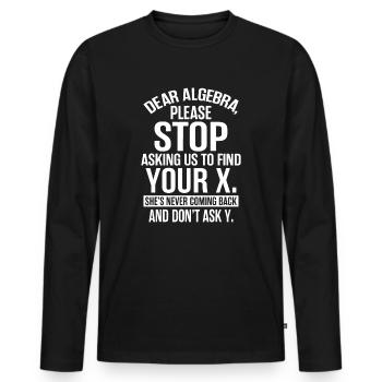 Complicated Math Apparel - Awesome Funny Algebra - Men's Premium Organic Long Sleeve Shirt - black - Front - Nico (187cm)