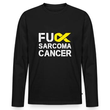 Fuck Sarcome Cancer Awareness Jaune - T-shirt manches longues Premium bio Homme - noir - Devant - Nico (187cm)