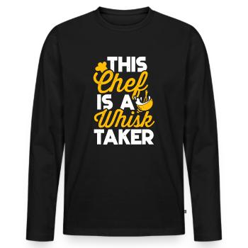 Chefkoch Schneebesen Taker Lustige Küche Kochen Liebhaber - Männer Premium Bio Langarmshirt - Schwarz - Vorne - Nico (187cm)