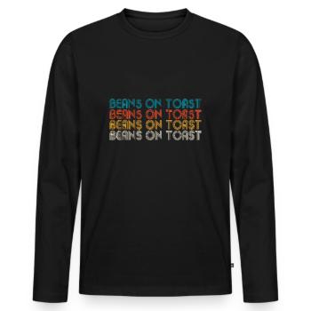 Beans on Toast, Comfort Food - Men's Premium Organic Long Sleeve Shirt - black - Front - Nico (187cm)