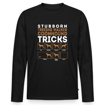 Hartnäckige Treeing Walker Coonhounds Hundetricks - Männer Premium Bio Langarmshirt - Schwarz - Vorne - Nico (187cm)