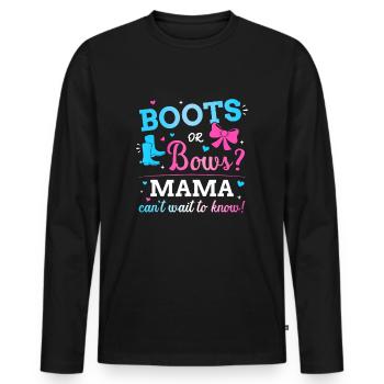 Gender reveal boots or bows mama matching baby - Men's Premium Organic Long Sleeve Shirt - black - Front - Nico (187cm)