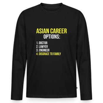 Options de carrière asiatiques Étudiant drôle de tigre parenting - T-shirt manches longues Premium bio Homme - noir - Devant - Nico (187cm)