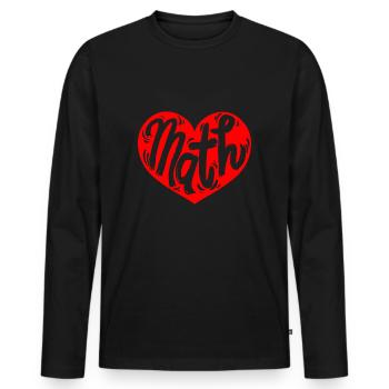 Mathelehrer Schüler lieben Valentinstag - Männer Premium Bio Langarmshirt - Schwarz - Vorne - Nico (187cm)