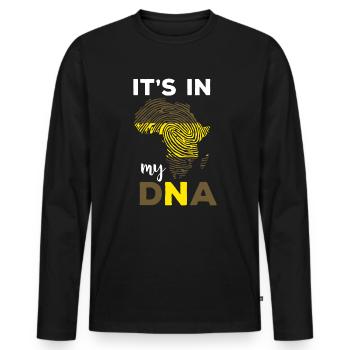 Its In My DNA Black History Month African Roots - Men's Premium Organic Long Sleeve Shirt - black - Front - Nico (187cm)