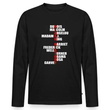 Black History African Month Melanin Support - Men's Premium Organic Long Sleeve Shirt - black - Front - Nico (187cm)