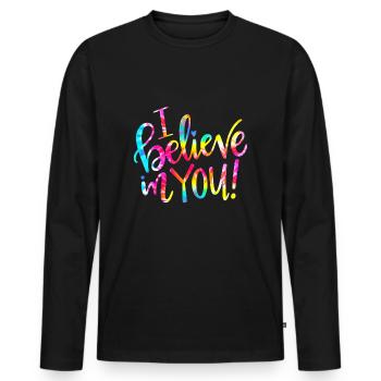 Vintage Made In 1989 Distressed Birthday - Men's Premium Organic Long Sleeve Shirt - black - Front - Nico (187cm)