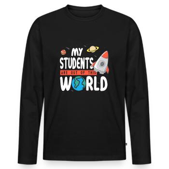 Mit einem Körper wie diesem, der Haare braucht, Haarkahle - Männer Premium Bio Langarmshirt - Schwarz - Vorne - Nico (187cm)