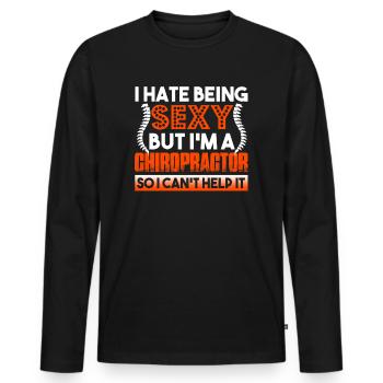Chiropractor I'm A Sexy Chiropractor - Men's Premium Organic Long Sleeve Shirt - black - Front - Nico (187cm)
