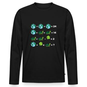 Quiz sur l’ordre des opérations du Jour de la Terre Mathématiques amusantes - T-shirt manches longues Premium bio Homme - noir - Devant - Nico (187cm)