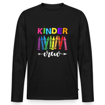 Kinder Crew Enseignante de maternelle - T-shirt manches longues Premium bio Homme - noir - Devant - Nico (187cm)