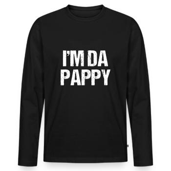 Mens Fathers Day I'M Da Pappy Tees Grandpappy - Men's Premium Organic Long Sleeve Shirt - black - Front - Nico (187cm)