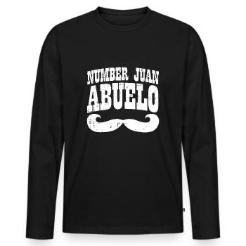 Number One Juan Abuelo Spanish Fathers Day Mexican - Men's Premium Organic Long Sleeve Shirt - black - Front - Nico (187cm)