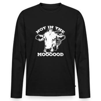 Not In The Mood, Funny Cow - Men's Premium Organic Long Sleeve Shirt - black - Front - Nico (187cm)