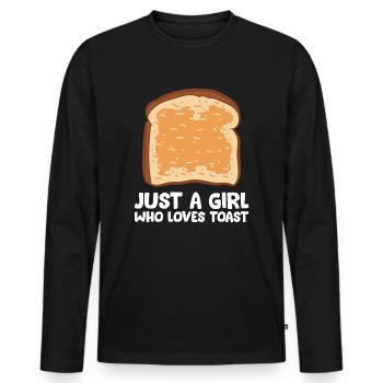 Just a Girl Who Loves Toast - Men's Premium Organic Long Sleeve Shirt - black - Front - Nico (187cm)
