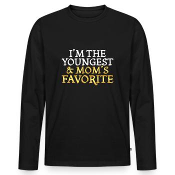Je suis le plus jeune et le frère préféré de maman, drôle - T-shirt manches longues Premium bio Homme - noir - Devant - Nico (187cm)