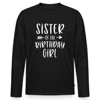 Soeur de la fille d’anniversaire Fête d’anniversaire - T-shirt manches longues Premium bio Homme - noir - Devant - Nico (187cm)