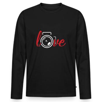 Photography, Love Photographer Gift - Men's Premium Organic Long Sleeve Shirt - black - Front - Nico (187cm)