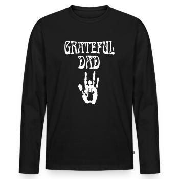 Grateful Dad Fathers Day - Men's Premium Organic Long Sleeve Shirt - black - Front - Nico (187cm)