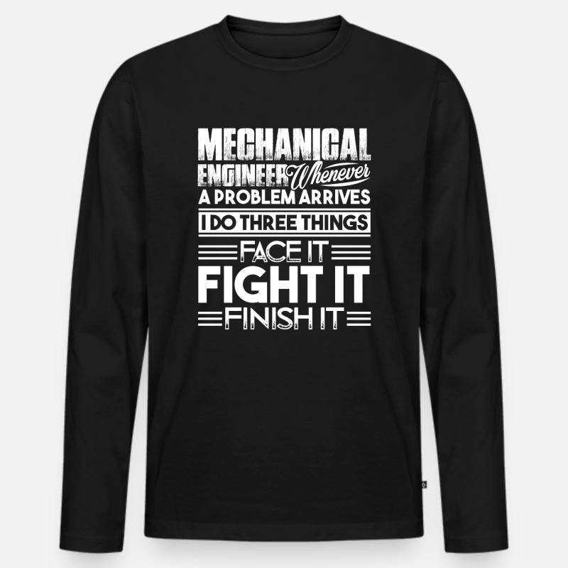 Mechanical Engineer Solves Problem - Men's Premium Organic Long Sleeve Shirt - black