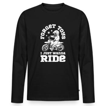 Oubliez les jouets Je veux juste rouler Dirt Bike Rider Boys - T-shirt manches longues Premium bio Homme - noir - Devant - Nico (187cm)