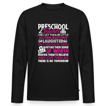 Preschool Teacher Preschool Teacher Inspire - Men's Premium Organic Long Sleeve Shirt - black - Front - Nico (187cm)