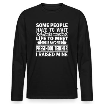 Preschool Teacher Preschool Teacher Parent - Men's Premium Organic Long Sleeve Shirt - black - Front - Nico (187cm)