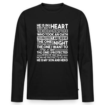 Police Officer Police Officer Son Hero - Men's Premium Organic Long Sleeve Shirt - black - Front - Nico (187cm)