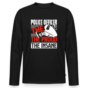 Police Officer Proud Police Officer - Men's Premium Organic Long Sleeve Shirt - black - Front - Nico (187cm)