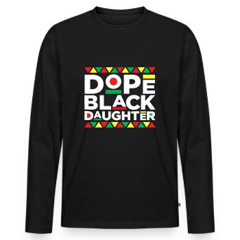 Mois de l’histoire des Noirs de Black Daughter Matter - T-shirt manches longues Premium bio Homme - noir - Devant - Nico (187cm)