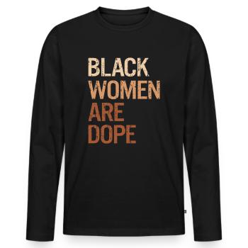 Femmes noires - Mois de l’histoire des Noirs Melanin - T-shirt manches longues Premium bio Homme - noir - Devant - Nico (187cm)