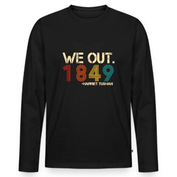 We Out 1849 Harr - iet Tub - Man Black History - Men's Premium Organic Long Sleeve Shirt - black - Front - Nico (187cm)
