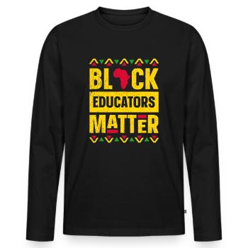Black Educators Matter - Enseignant Histoire des Noirs - T-shirt manches longues Premium bio Homme - noir - Devant - Nico (187cm)